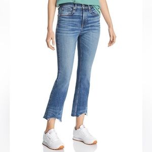 Rag & Bone Nina High Rise Ankle Flared Jeans flare jean denim raw hem 25